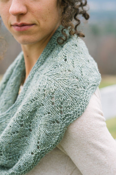 Luxurious outlet Hand Knit Cowl Scarf - Linden Leaf