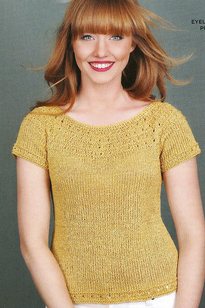 Eyelet Yoke Pullover