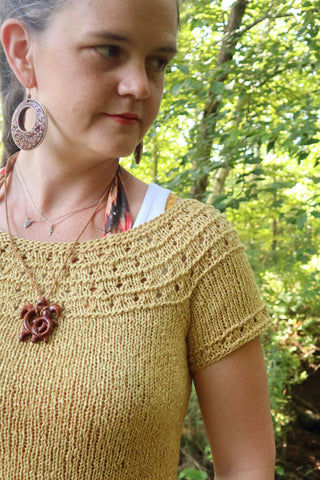 Eyelet Yoke Pullover