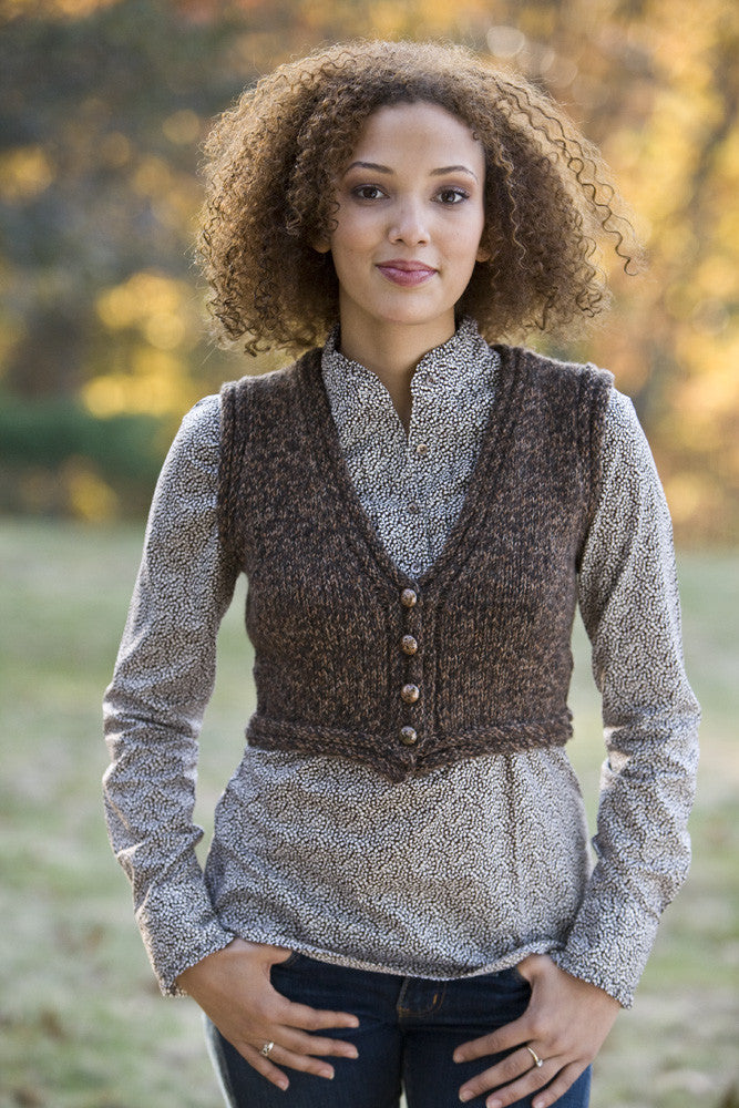 Vest Knitting Patterns For Ladies Womens Knitted Button Up Aran V